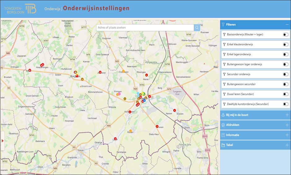 kaart ziet er zo uit